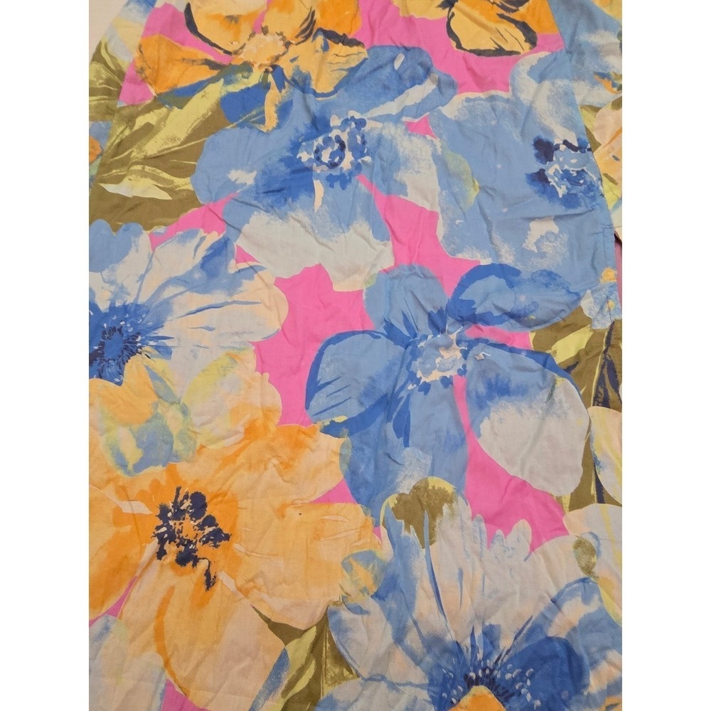 Lulus Strapless Floral Maxi Dress Pink Blue Smocked Back Cutout Slit S NWT - Picture 5 of 11